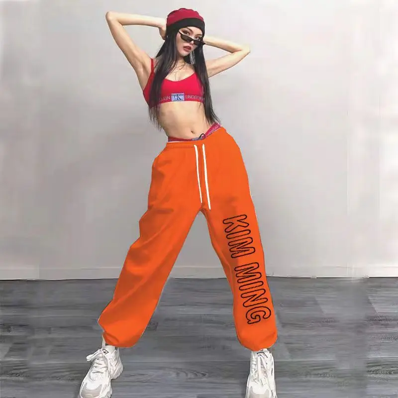 New American Trendy Sweatpants Women Fashion Letter Print Long Trousers 2024 Spring Summer Street Vintage Pants for Women