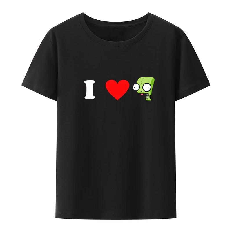 

Invader Zim Grafische Kawaii Cartoon Printed T-shirt Top Koszulki Comfortable Short-sleev Graphic Tshirts Humor Breathable Style