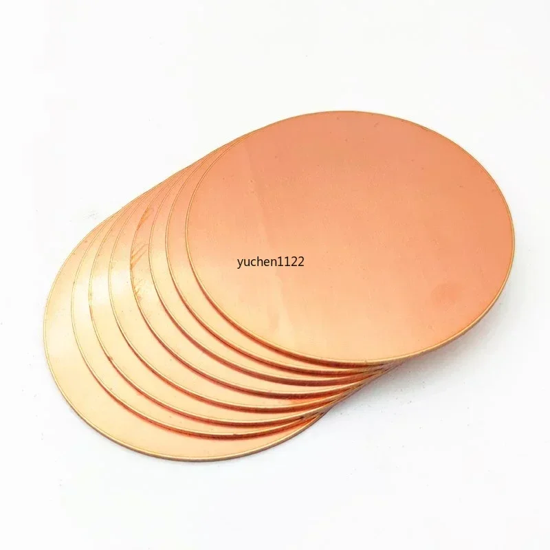 5Pcs/lot T2 Copper Disc Φ15 16 17 18 19 20 21 22 23 24 25 26 27 28 29mm Pure Copper Round Plate Circular Sheet Thick 0.1mm - 5mm