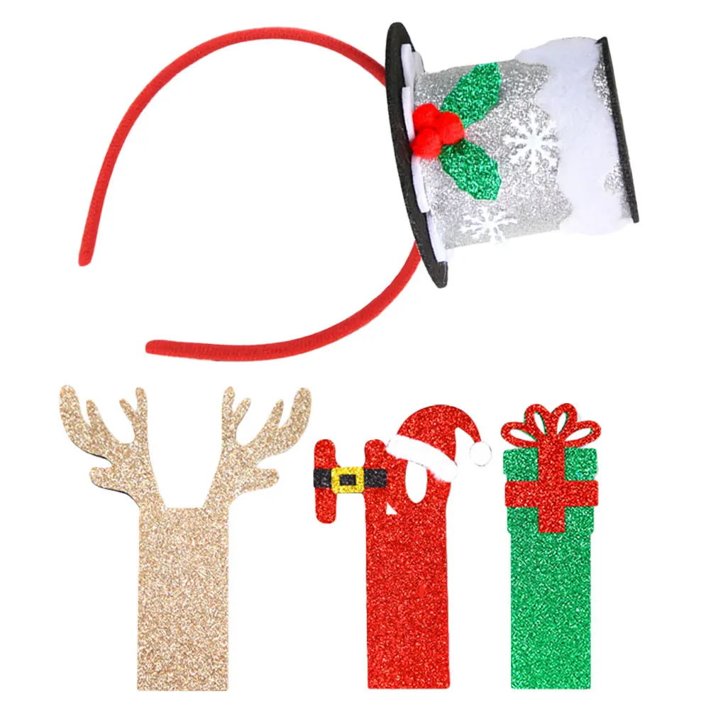 

Christmas Top Hat Headband for Women Men Kids Mini Sequin Party Hat Holiday New Year Decor Adult Family Friendly Comfortable