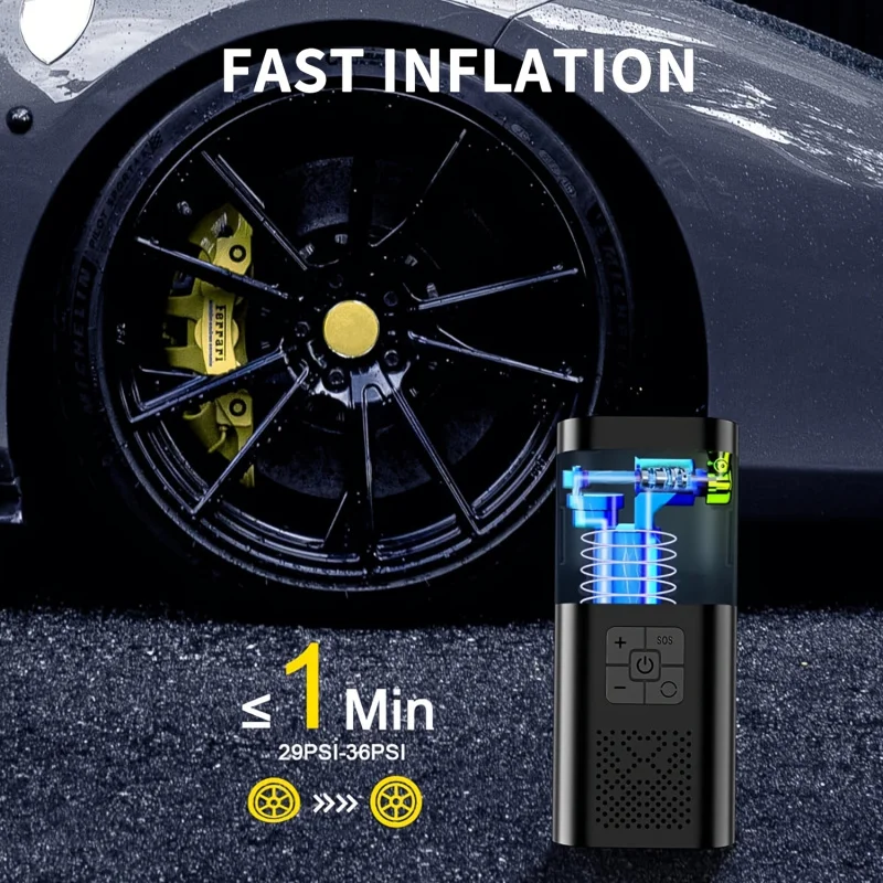 Portable Car Air Compressor with Digital Display