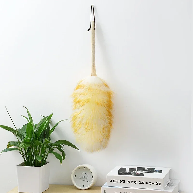 

Wool Duster Anti-static Chicken Feather Duster Brush Household Dust Removal Mites Soft Car Furniture Cleaner Brush Dust Cleaner