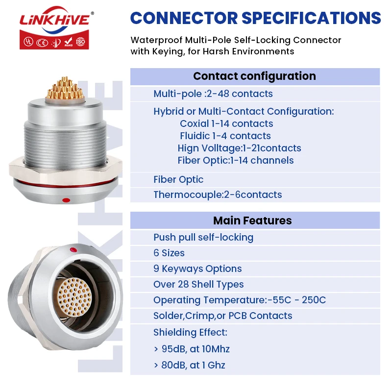 متوافق مع LEMO ENG 0K 1K 2K 3K 4K سلسلة 2 3 4 5 6 8 9 10 12 14 16 18 20 24 26 30 32 40 48Pin موصل الإغلاق الدفع والسحب #5