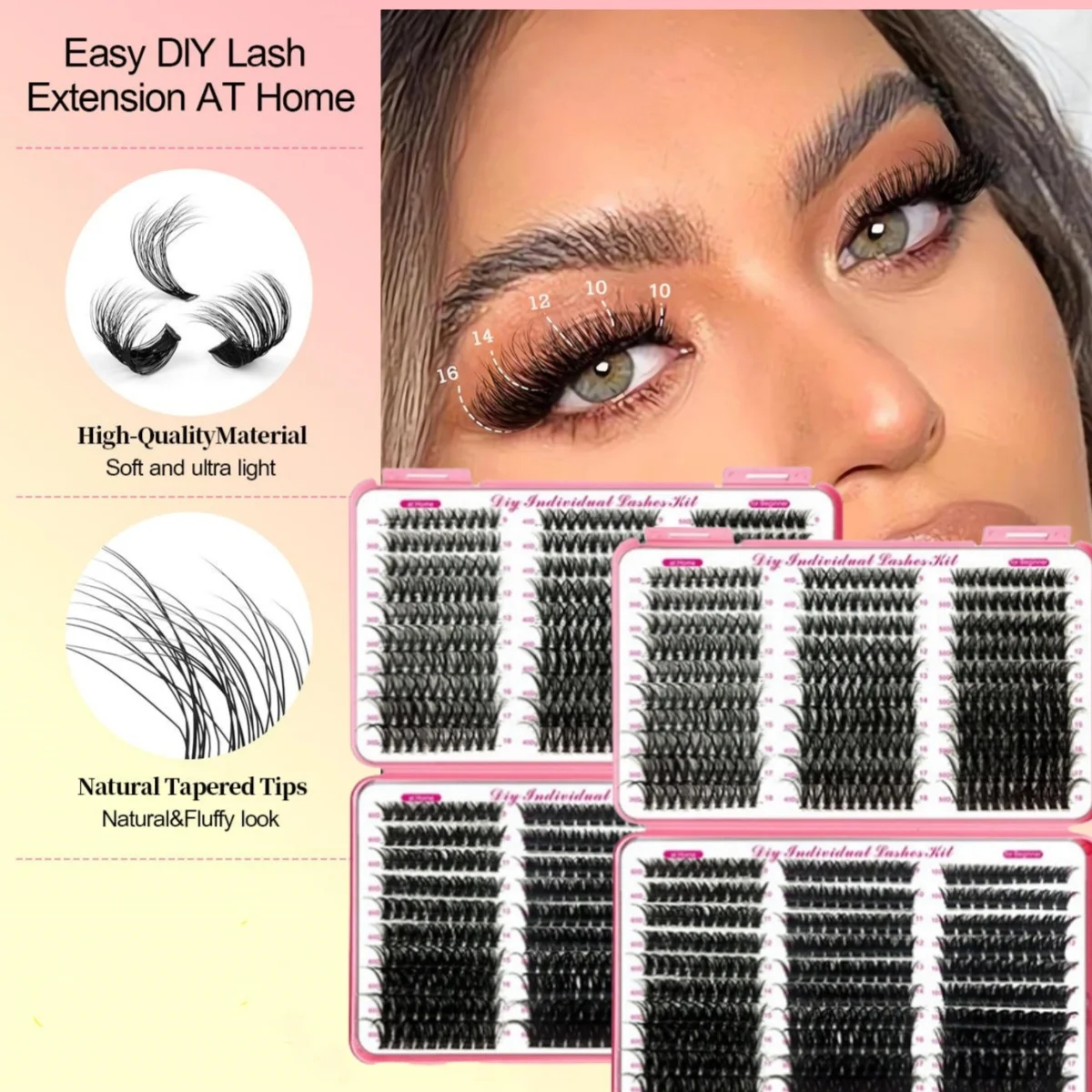 

MIAOJIE Individul Claster Eyeash Thick & Fluffy Extension 30D/100D Mix Length DIY Cluster Lashes