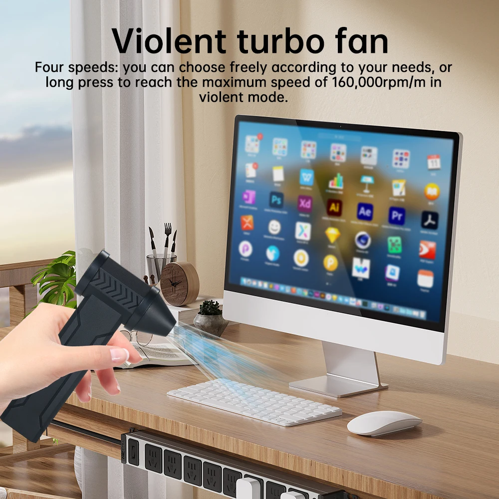 160000 RPM F16 Electric Turbo Jet Fan Brushless Motor High-Speed Turbo Violent MINI Fan USB Rechargeable Powerful Dust Blower