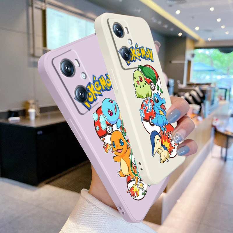 

P-Pokémon Anime Cute Art Liquid Rope For OPPO Find X6 X5 X3 A98 A96 A94 A93 A77 A76 A74 A72 A57 A53 A16 5G Cover Phone Case