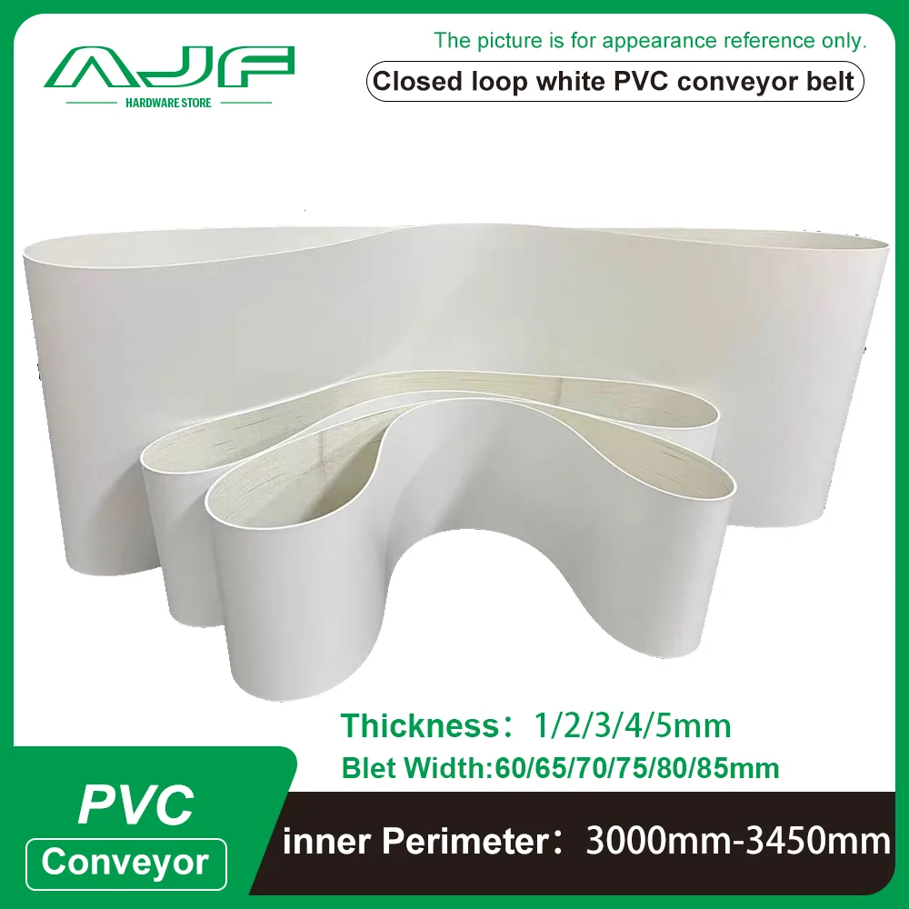 

white pvc conveyor belt Perimeter: 3000mm-3450mm width：60mm-85mm