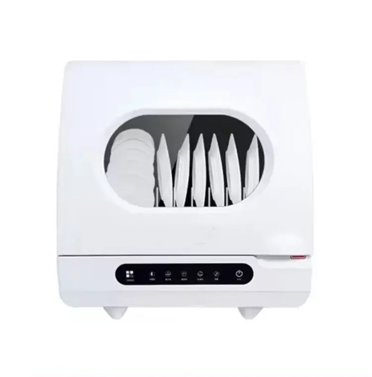 Home mini large capacity countertop mini dishwasher with ultrasonic flushing, portable low-noise water-saving dishwasher