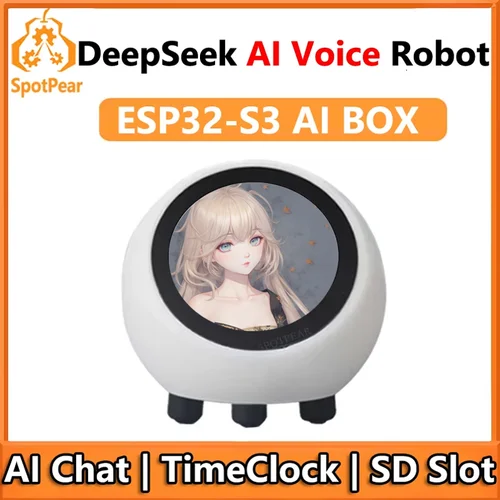 DeepSeek AI Chat de voz Robot ESP32-S3 1,28 pulgadas LCD espHome Placa de desarrollo asistente tarjeta SD reloj opción táctil para XiaoZhi