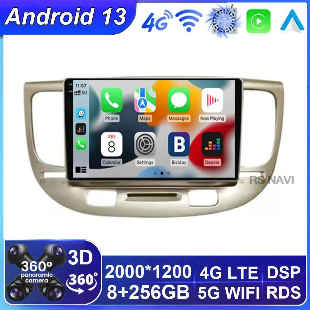 

Wireless CarPlay Android 13 Auto Car Radio For Kia RIO 2 2005 - 2011 Multimedia autoradio GPS Navigation No 2 din 2din DVD