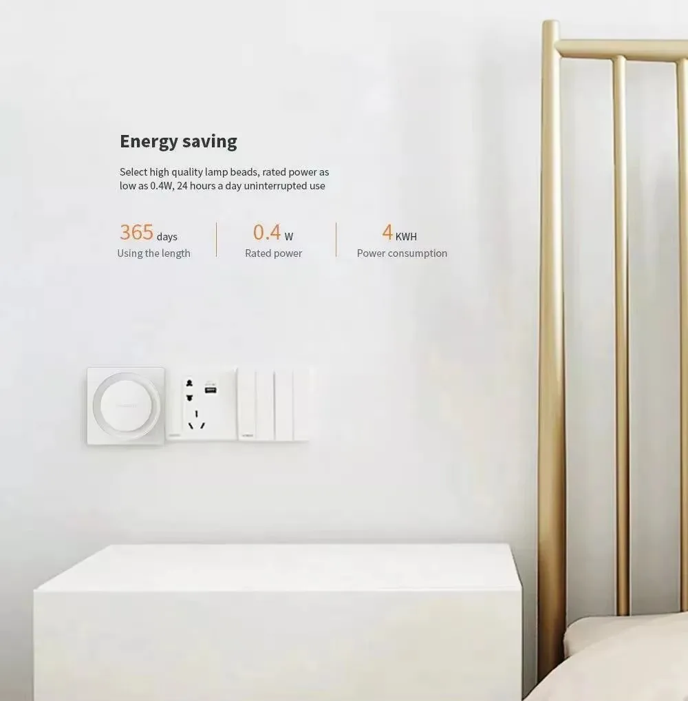Yeelight Smart Night Light Intelligent Recognition Energy Saving Lighting Low Power Consumption Light Sensor EU plug