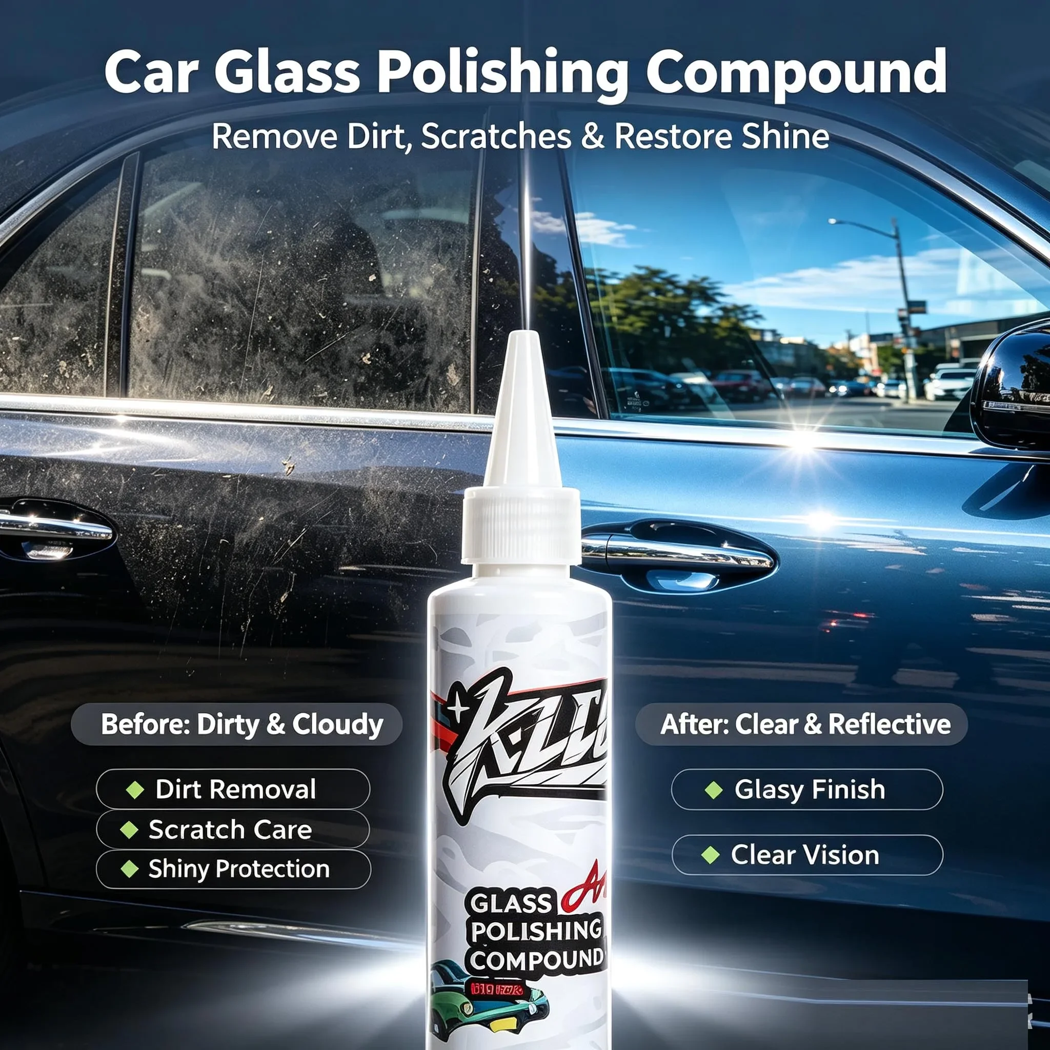 1-3PCS Car Glass Polishing Agent Cerium Oxide Degreasing Film Glass Coating Water Stains Slight Scratches Repair Without Marks