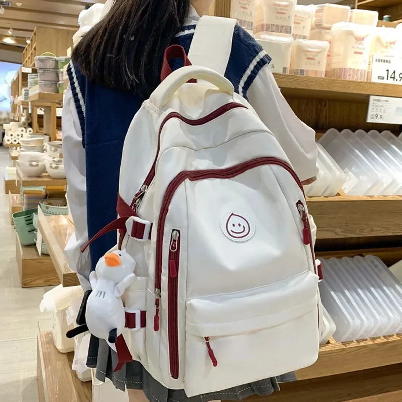 2026Large Female Cute College Backpack Girl Travel Book Backpack Nylon Fashion Ladies Leisure Bag Women Laptop Men School Bags