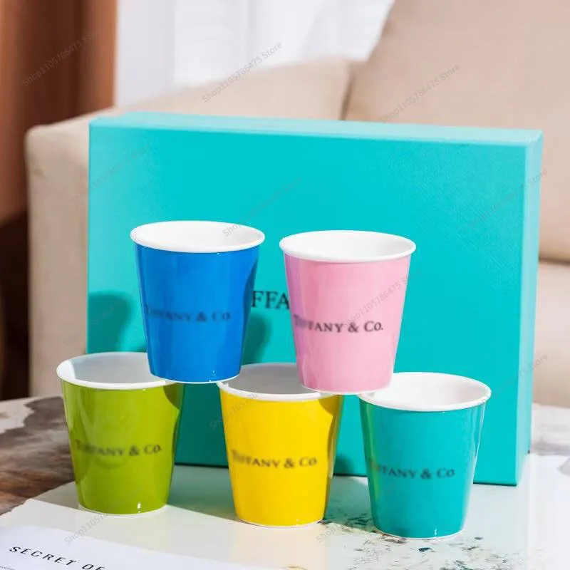 For Ceramic Water Cup Household Bone China Cup Creative Couple Set Drinking Gift Box