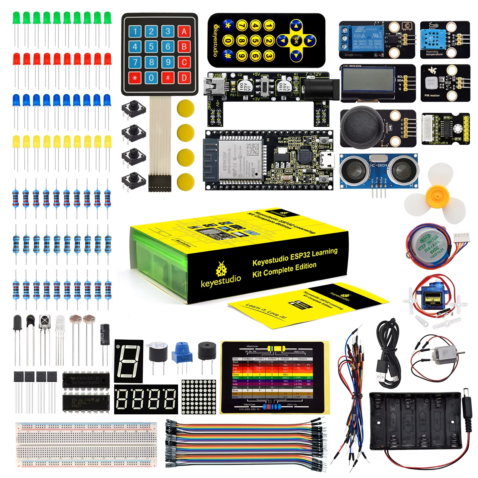 Keyestudio Complete  ESP32 Learning Kit +108 Project  For Arduino Starter Kit  Support Windows Raspberry Pi System Python  Kit