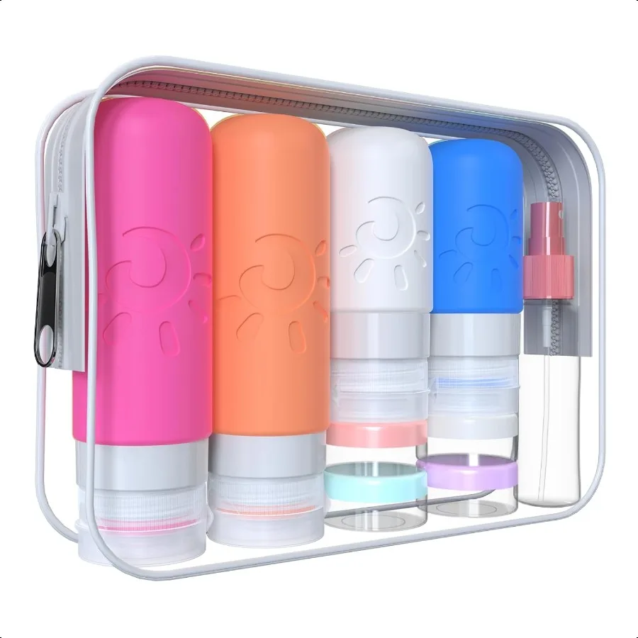 

18 Pack travel Bottles for Toiletries TSA Appd Silicone Travel Containers Leak Proof Refillable Travel Accories for Shampoo Con