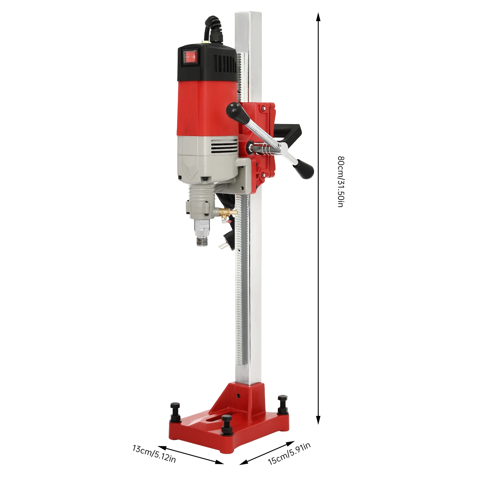 2.3KW Concrete Core Drill Rig Stand Core Drilling Machine Power Tool for Concrete and Cement Max Drilling Diameter 165MM