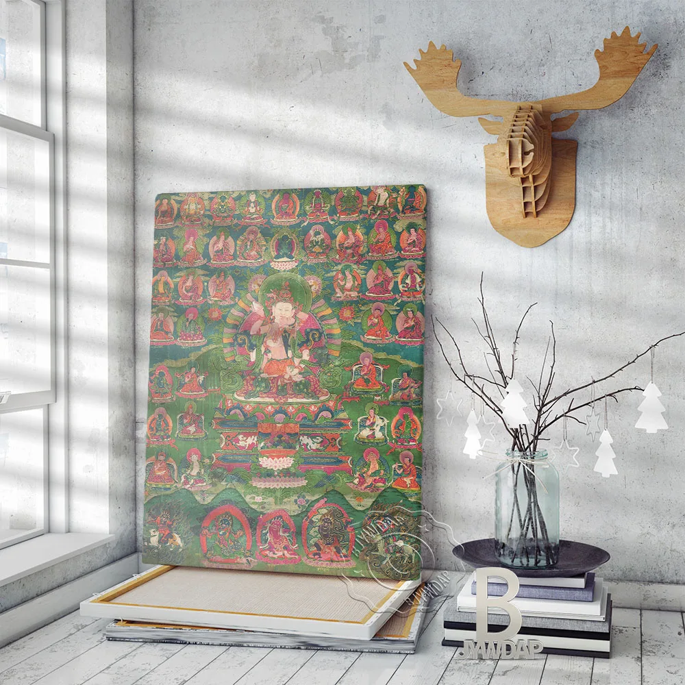Buddha Thangka Hai Sheng Kong Canvas Painting Vintage Pictures Print Art Poster Religion Wall Stickers Home Decor