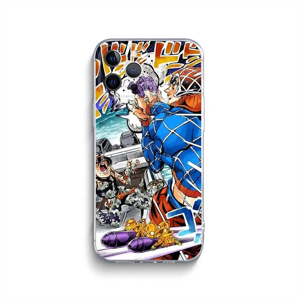 J-Jojo Bizarre Funda de teléfono para iPhone 16,15,14,13,12,11,Pro,Max,Xs,Xr,X,7,8,Plus,Mini Funda transparente de silicona