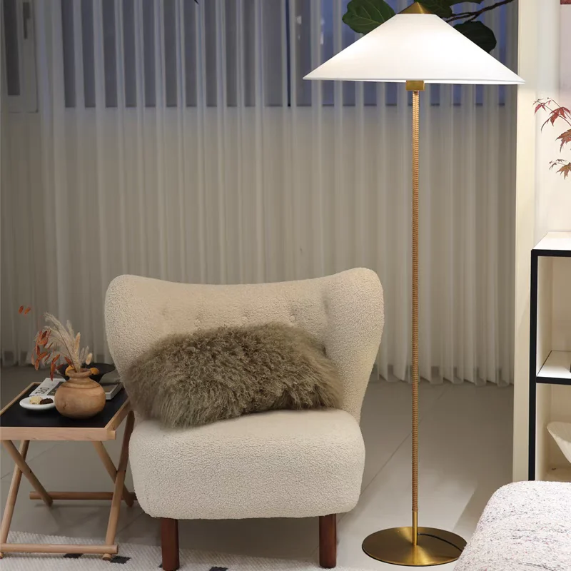 مصباح أرضي منسوج خشبي بتصميم شمالي عتيق، إضاءة داخلية مزخرفة لغرفة المعيشة أو غرفة النوم أو الأريكة #2