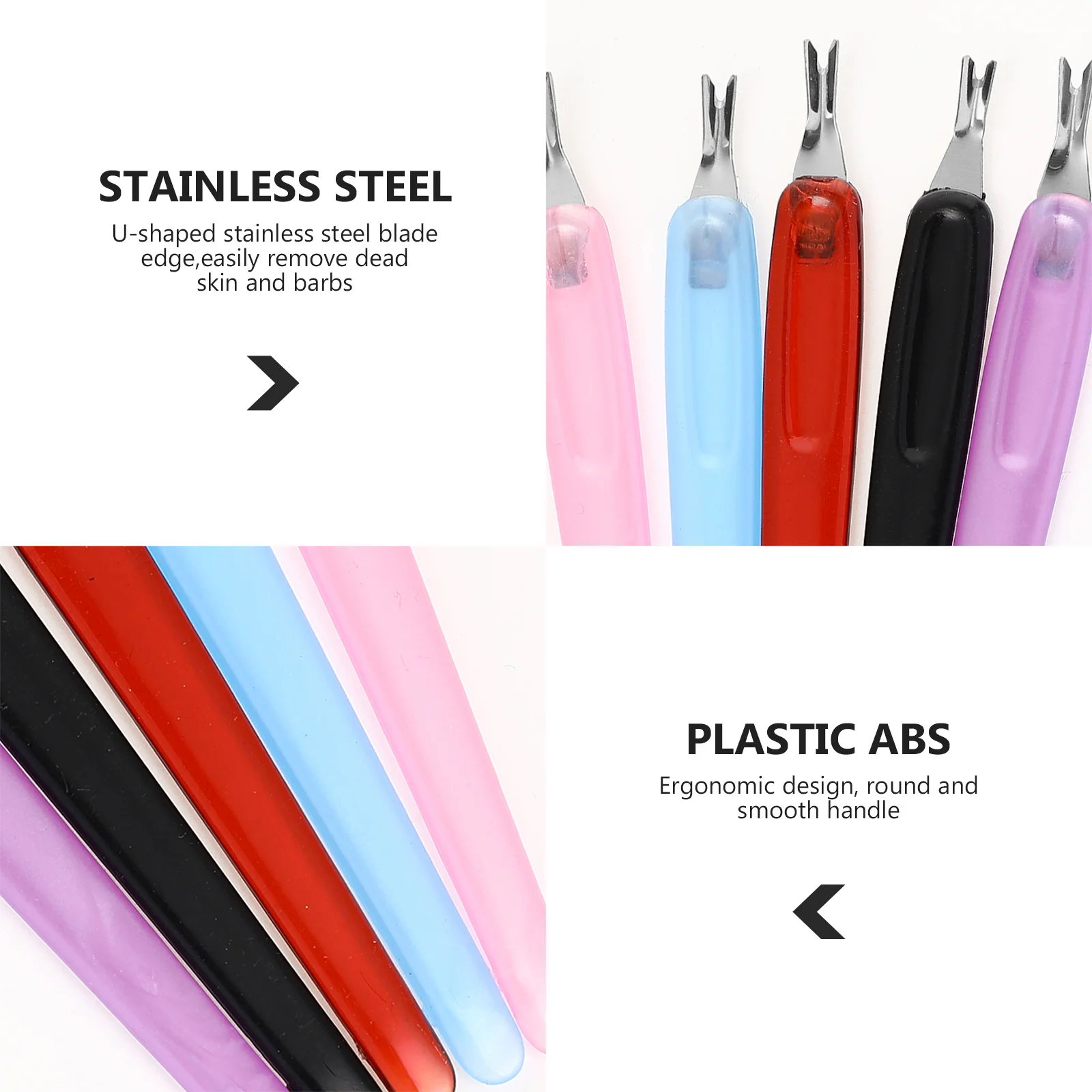 

50 шт., инструмент для удаления омертвевшей кожи, нержавеющая U-образная форма, эффективный, безопасный для очистки кутикулы, удобный маникюр, омертвевшая кожа