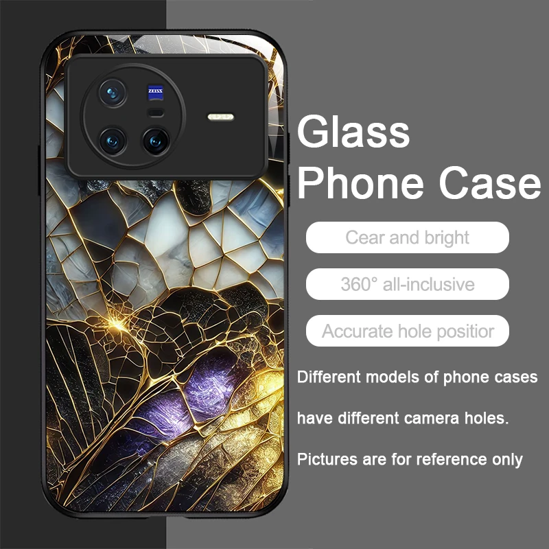 أنيق الأرجواني والكريستال الرخام الملمس الزجاج المقسى جراب هاتف ل ممن لهم رينو 13F 12 11 10 ProPlus Find X8 X3 Lite A58 A94 غطاء