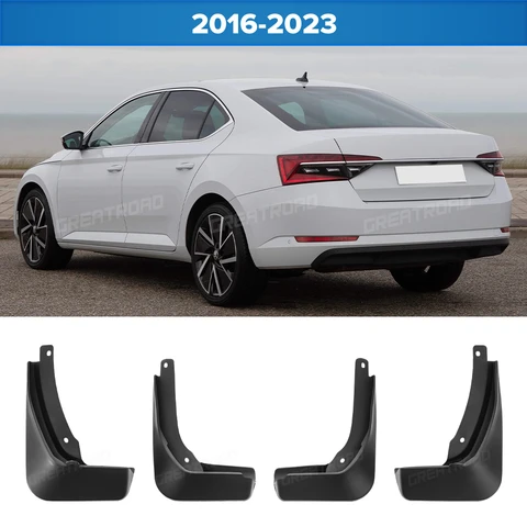 Брызговики Локеры 4 шт передние задние для Skoda Шкода Superb 3 3V 2016 2017 2018 2019 2020 2021 2022 2023 Без сверления Индивидуальная подгонка Защита от брызг Автоаксессуары