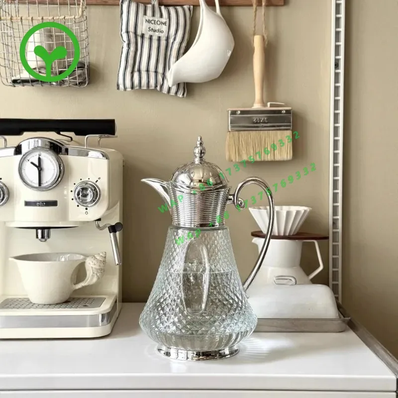 【2026】Original Design Medieval Retro Carved Court Wind Large Capacity Cold Kettle Glass Cold Kettle Restaurant
