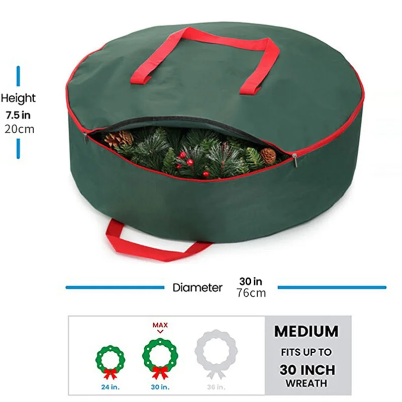 Tas Pohon Natal Tas Penyimpanan Natal Lipat Kain Oxford untuk Menyimpan Peralatan Natal Persegi Panjang Merah