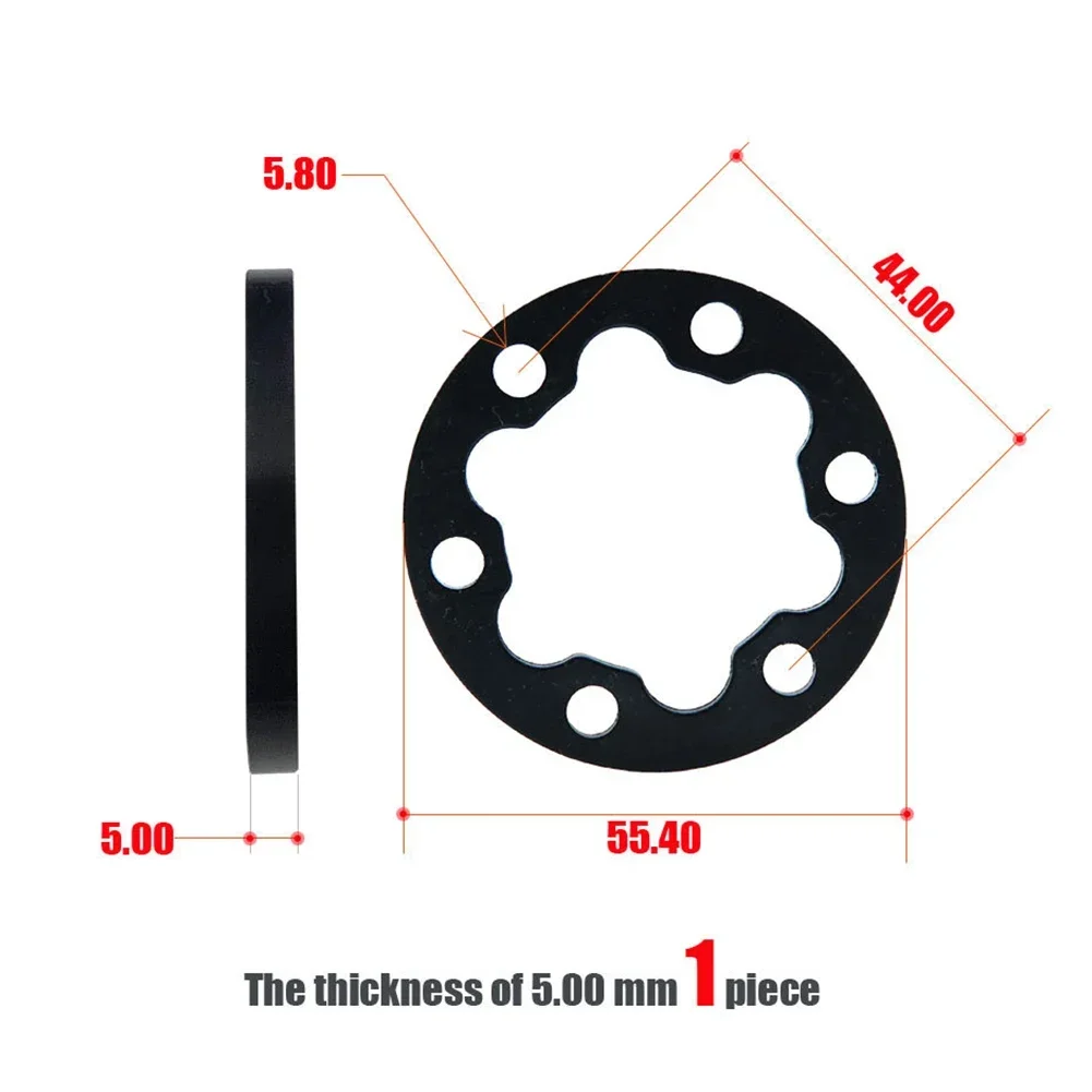 2/4/5mm E-Bike Electric Scooter Brake Pads Spacer Six Holes Disc Washer Wheel Aluminium Alliy E-Bike Scooter Brake Pads Spacer