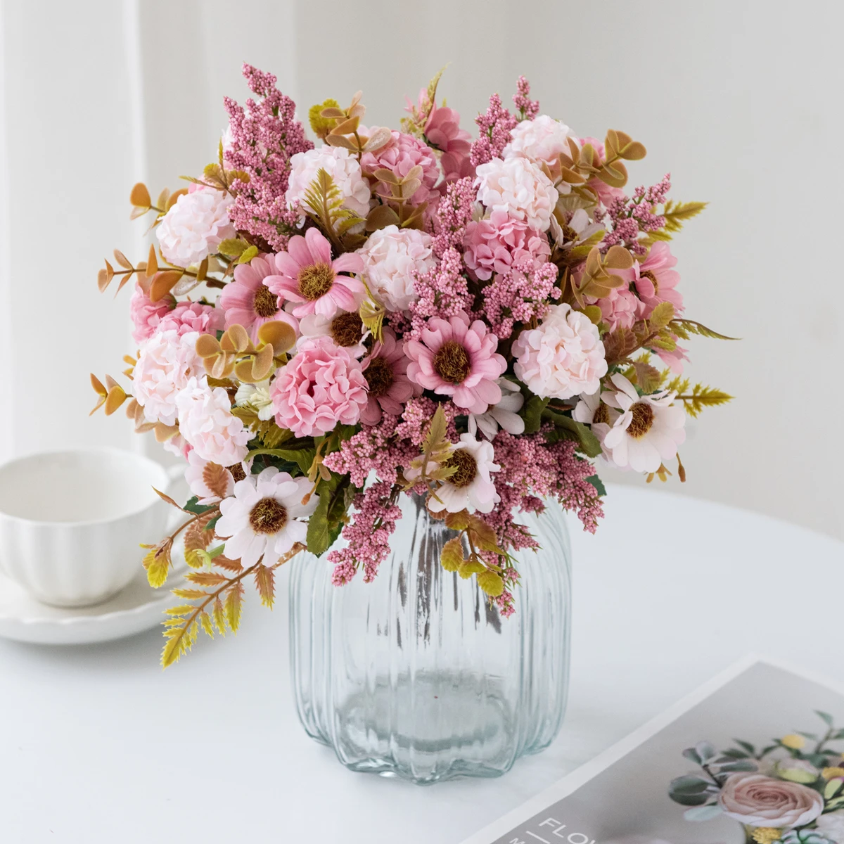 3 Stück Künstliche Blumen Seiden-Chrysanthemen Brautsträuße Hochzeit Outdoor Garten Zuhause Vasen Tisch Herbst Halloween Deko Geschenke – Detail 9