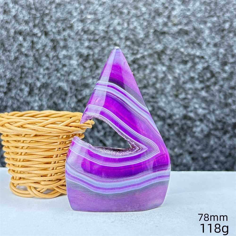 Natural Purple Agate Crystal Reiki Meditation Chakra Stone Free Form Home Decor Ornament Therapy Gift