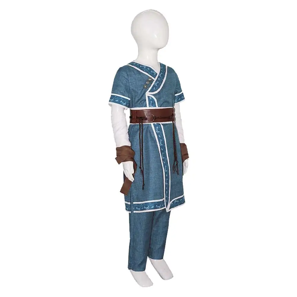 Kids Aang Katara Cosplay Costume Disguise Avatar Anime Last Airbender Role Play Fantasia Outfits Halloween Carnival Suit view 5
