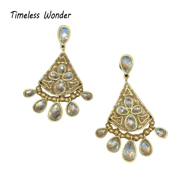 

Timeless Wonder Retro Rhinestone Geo Fan Stud Earrings for Women Designer Jewelry Runway Gift Brincos Cute Top Runway Mix 3622