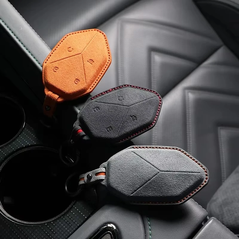 Suede Key Bag for BYD Leopard 8 Leopard 5 FangChengBao 8 Eight 2025 2024 Key Cover Interior Accessories
