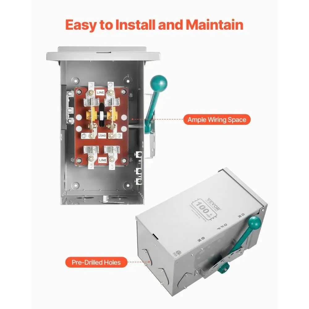 Interruttore di trasferimento manuale 100A 24000W 120240V Scatola di trasferimento di potenza del generatore Uso residenziale