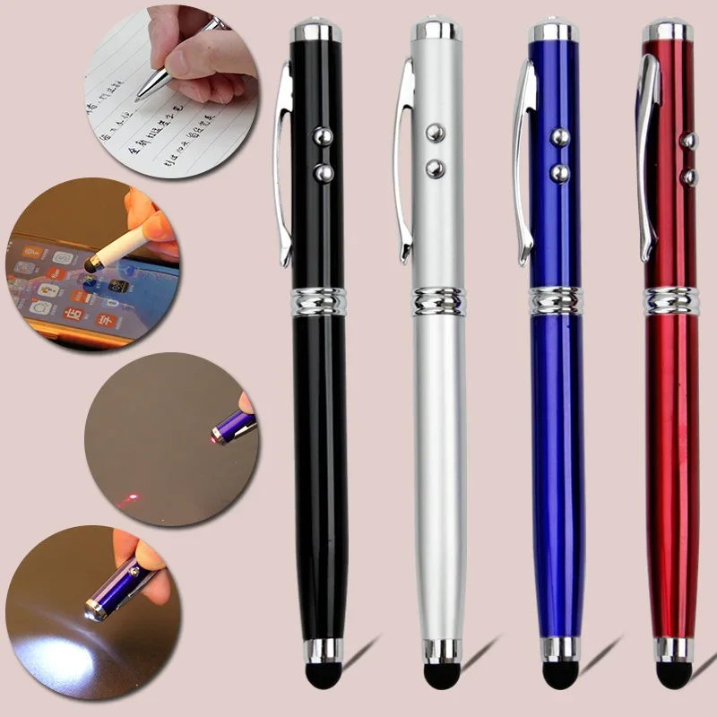 

20PCS Multifunctional Capacitive Pen Four in One Touch Screen Laser Infrared Writing Indicator Metal Pen