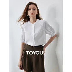 TOYOUTH Women Short Sleeved Shirts 2024 Summer New Commuter Top