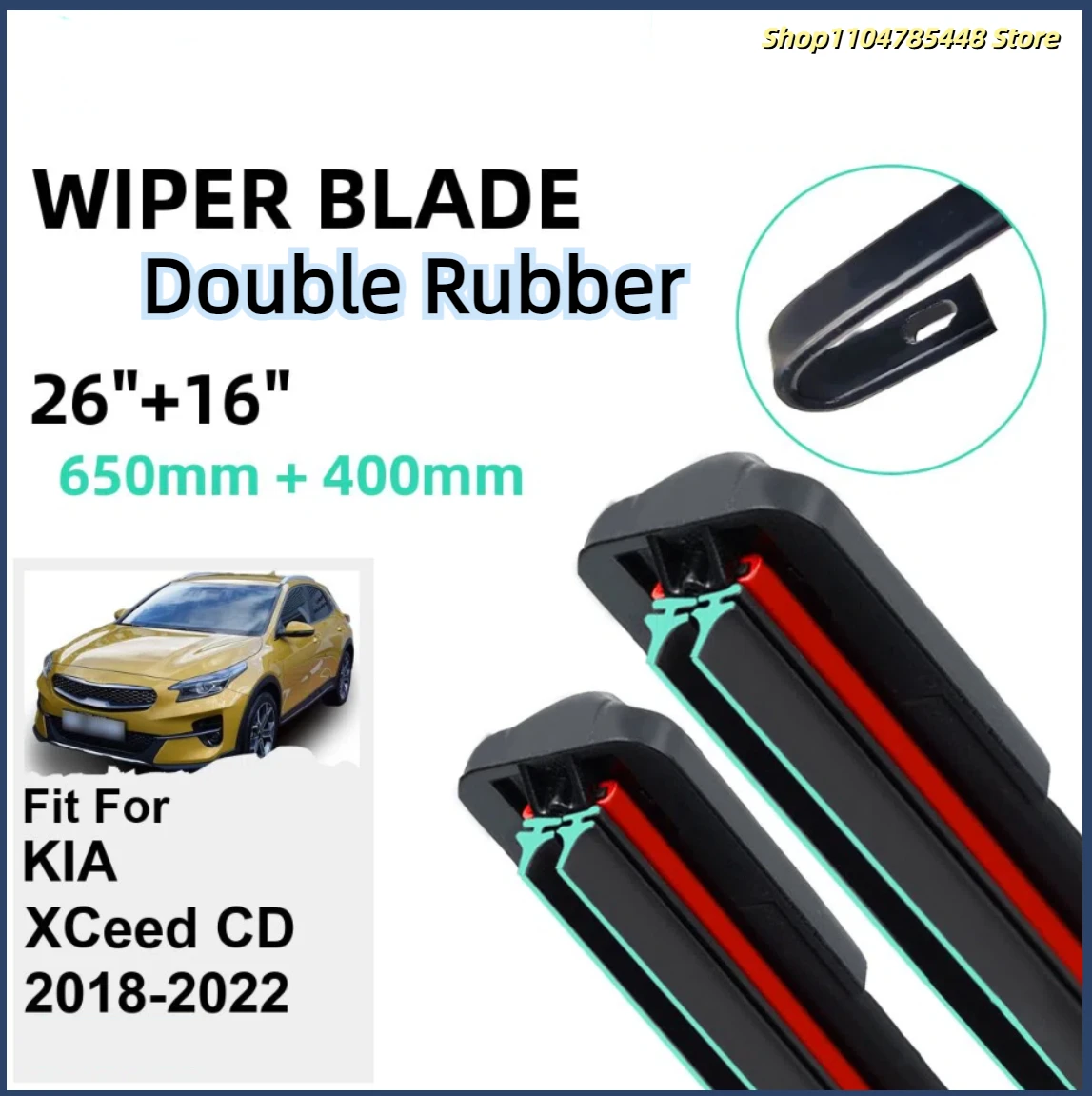 

Double Rubber Car Wiper Blades for KIA XCeed CD 2018-2022 Front Windscreen Windshield Rubber Car Accessories 2019 2020 2021 2022