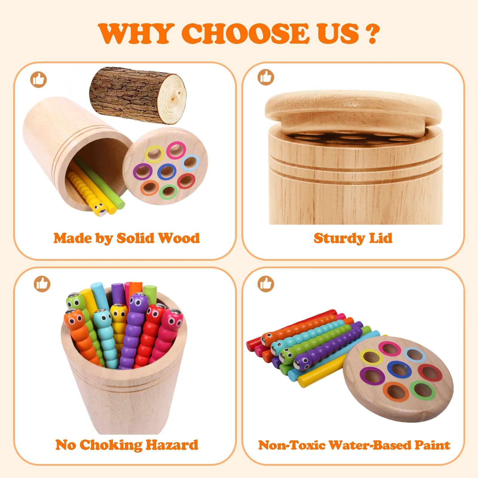 Wooden Color Sorting Toys Matching Fishing Gameplay Toddlers Montessori Early Educational Toys For Preschool Learning Activities