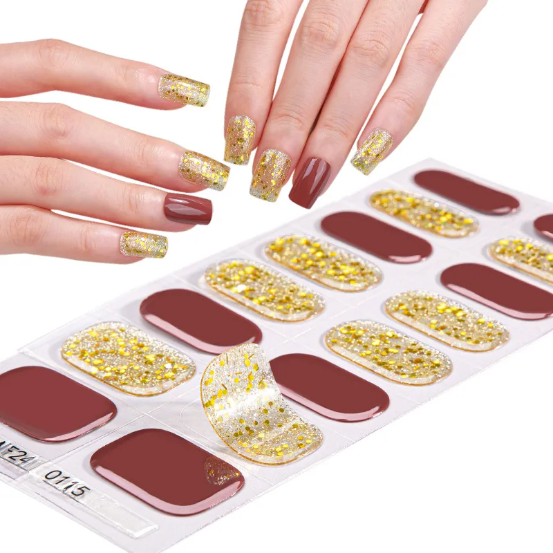 16 نصائح هلام مسمار الفن ملصق البصل الأخضر مسحوق القفز اللون مسمار النفط فيلم الأشعة فوق البنفسجية الإضاءة تصلب شبه علاج مسمار ملصقا #3