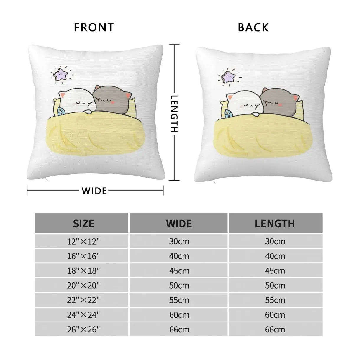 Peach And Goma Friend Square Pillowcase Polyester Linen Velvet Pattern Zip Decorative Home Cushion Cover