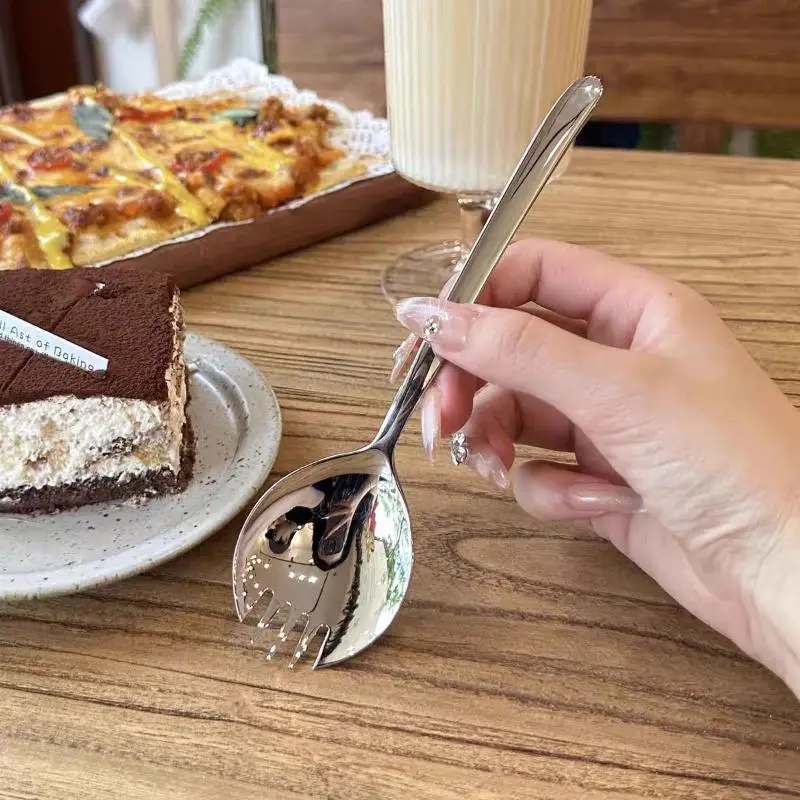 

Ложка для салата из нержавеющей стали, креативная лопатка, вилка, вилка для пасты, кофейная вилка, вилка для десертного торта, арбузная ложка для фруктов