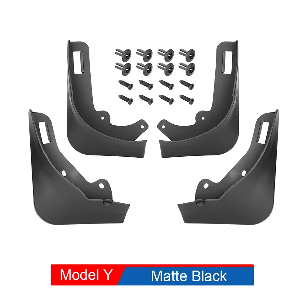 

Matte Black Carbon Fiber Pattern Splash Guards Mud Flaps for 2020 - 2022 2023 2024 Tesla Model Y Mudflaps No Need to Drill Holes