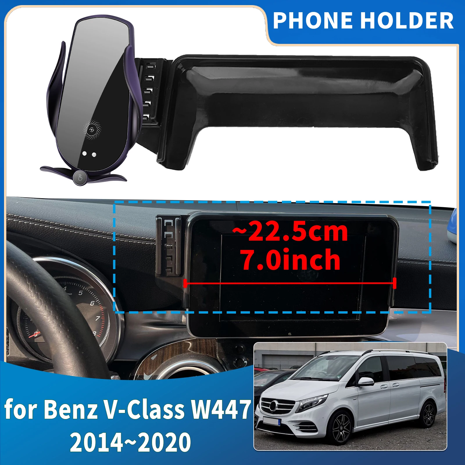 

fit for Mercedes-Benz V-Class W447 2014 2015 2016 2017 2018 2019 2020 Integrated Screen Mount Phone Holder Mount Car accessoires