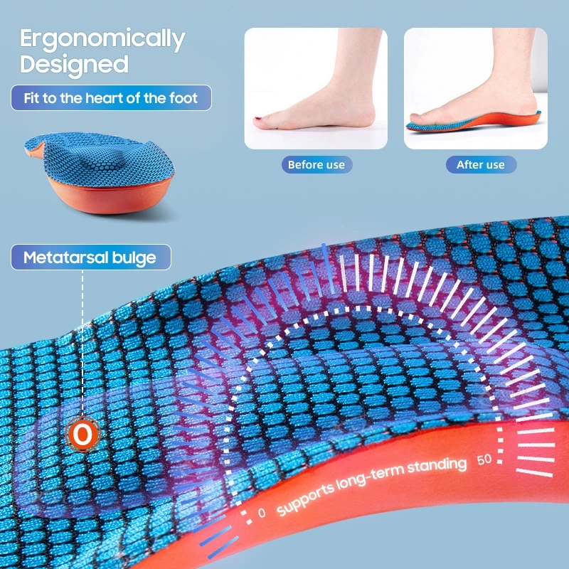 【Xxin】 Arch Support Insole Cushion Pads  EVA Orthopedic Insoles  Flat Feet Sport Shoe Pad Size35-46