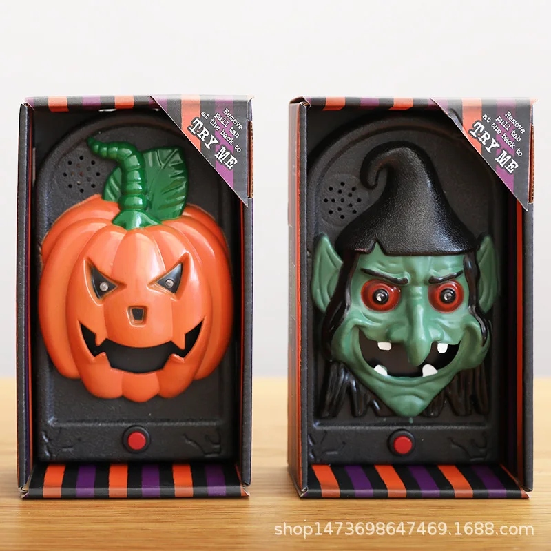 Glow-in-the-Dark Skeleton Button-Activated Halloween Doorbell - Motion Sensor Prank Prop for Haunted House Escape Room Bar Decor