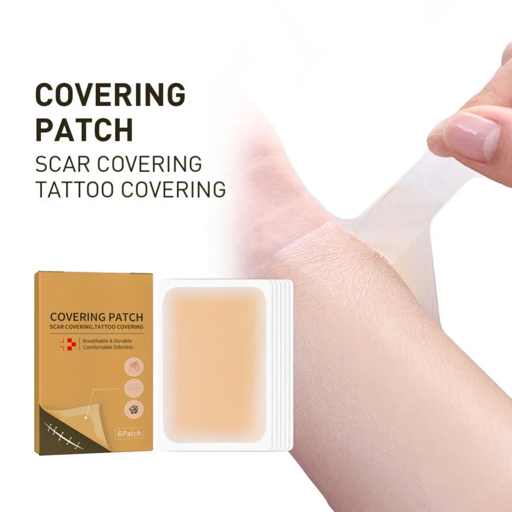6PCS Waterproof Tattoo Film Ultra Thin Patch Tattoo Scar Cover Tapes Concealing Acne Tattoo Up Compression Accessories Flaw