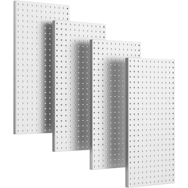 4 Pcs Metal Pegboard Wall Panels, Peg Boards for Garage Tool Storage