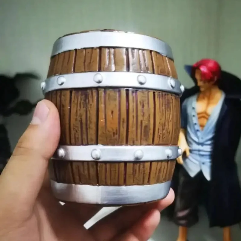 Anime Wine Barrel Figure Wooden Barrel Statue Japanese Anime Figurine Sculpture Anime Decor House Decoration Table Accessories